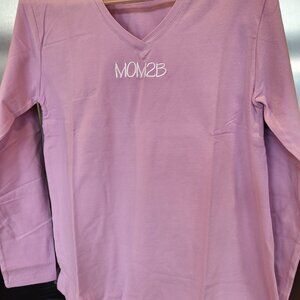 NWOT Haute Mama Maternity Pink Long Sleeved Top 95% Cotton Size M